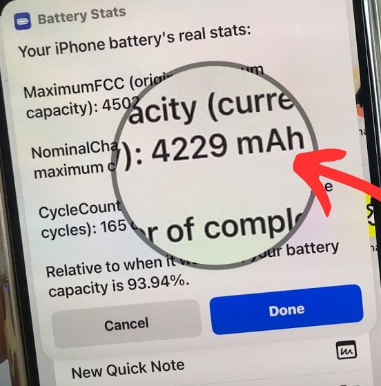 How do find iphone battery mah capacity